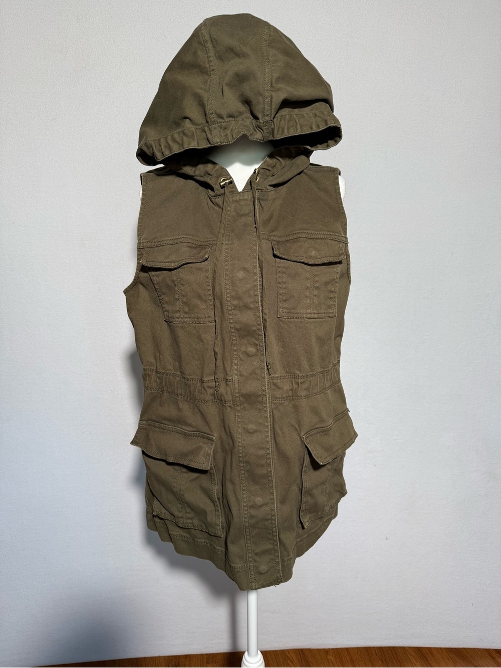Matty M Olive Green Hooded Utility Vest